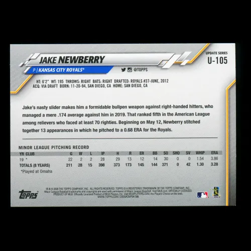 Jake Newberry RC 2020 Topps Rainbow Foil Rookie Royals