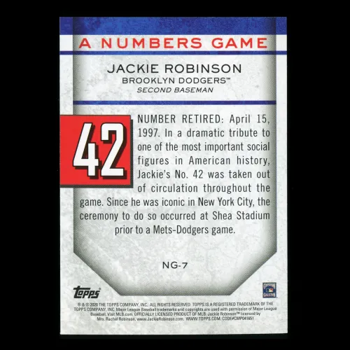 Jackie Robinson 2020 Topps A Numbers Game - 42 Dodgers