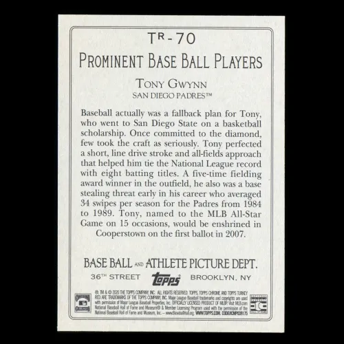 Tony Gwynn 2020 Topps Turkey Red Padres