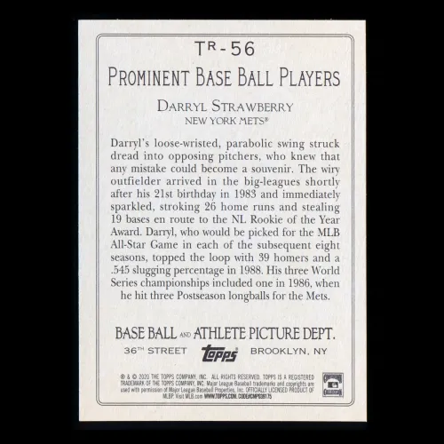 Darryl Strawberry 2020 Topps Turkey Red Mets