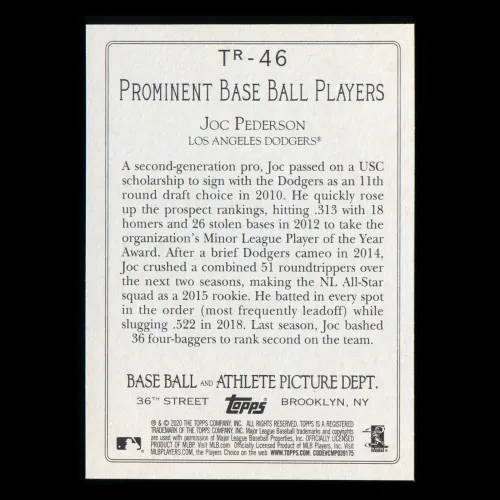 Joc Pederson 2020 Topps Turkey Red Dodgers