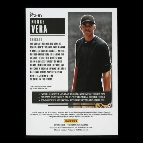 Norge Vera 2020 Contenders Prospect Ticket Auto White Sox