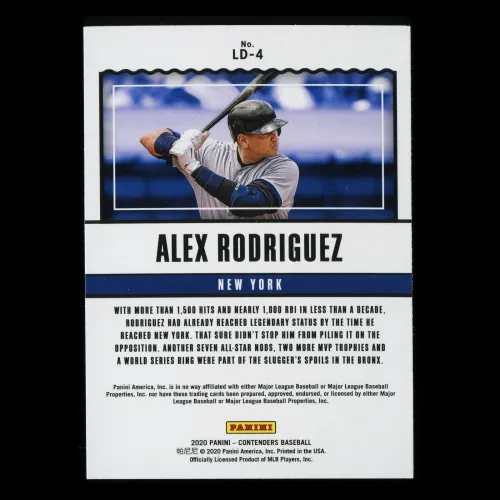 Alex Rodriguez 2020 Contenders Legendary Yankees