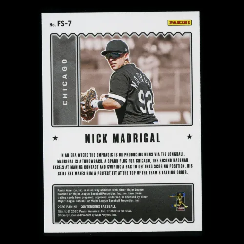 Nick Madrigal 2020 Contenders Future Stars White Sox