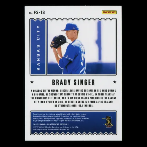 Brady Singer 2020 Contenders Future Stars Royals
