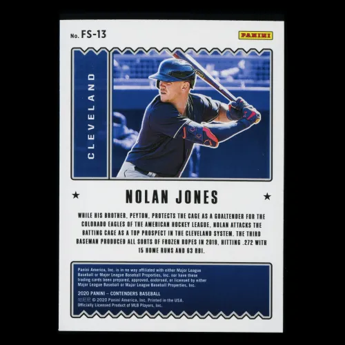 Nolan Jones 2020 Contenders Future Stars Indians