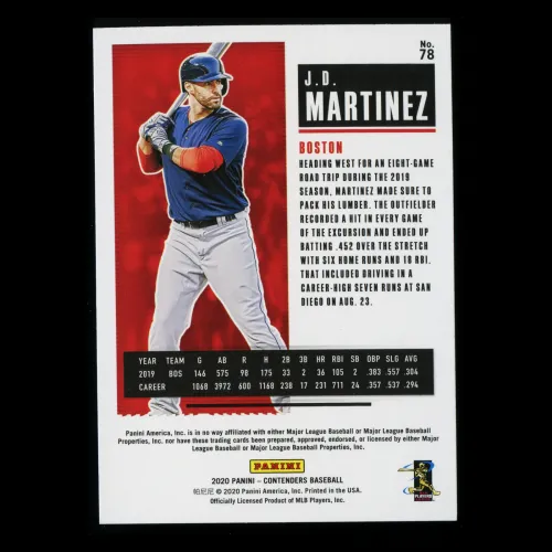 J.D. Martinez 2020 Contenders Season Ticket Purple Angels (2)