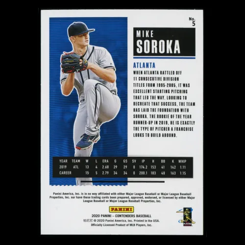 Mike Soroka 2020 Contenders Season Ticket Purple Braves
