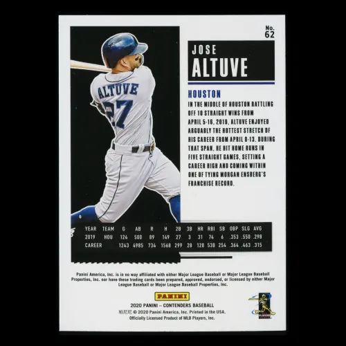 Jose Altuve 2020 Contenders Season Ticket Purple Astros