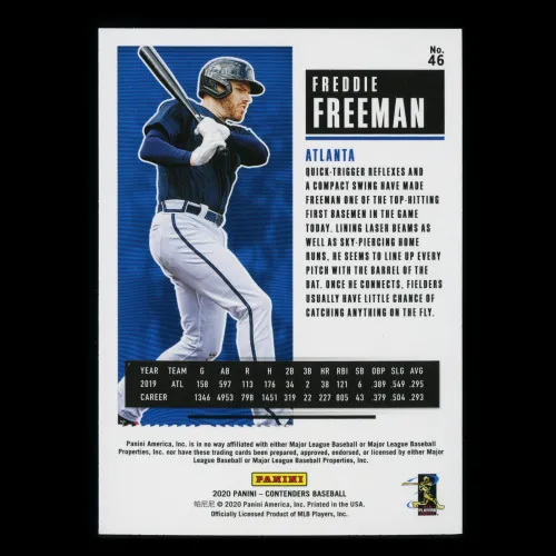 Freddie Freeman 2020 Contenders Season Ticket Purple Braves