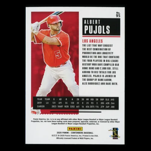 Albert Pujols 2020 Contenders Season Ticket Angels
