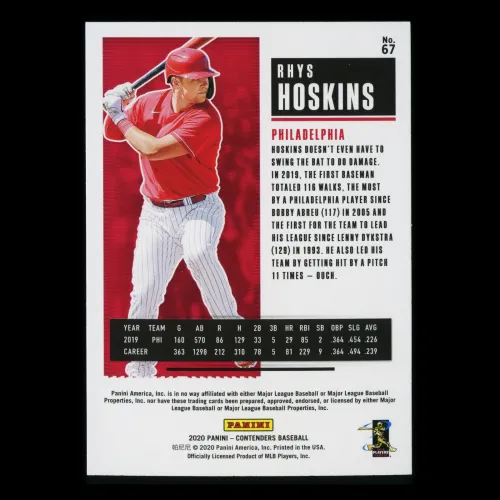 Rhys Hoskins 2020 Contenders Season Ticket Phillies