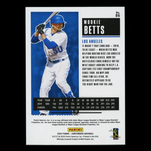 Mookie Betts 2020 Contenders Season Ticket Dodgers
