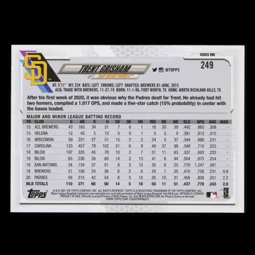 Trent Grisham 2021 Topps Future Stars Padres
