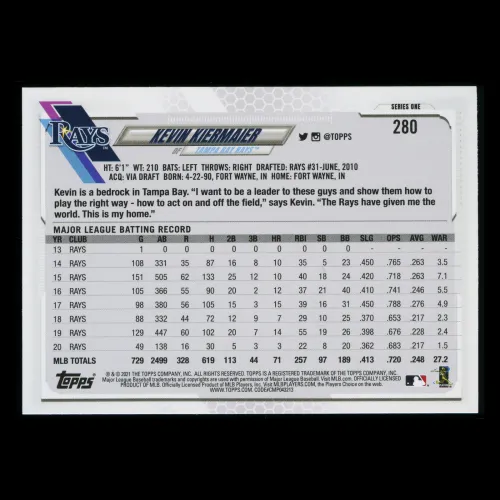 Kevin Kiermaier 2021 Topps Rainbow Foil Rays