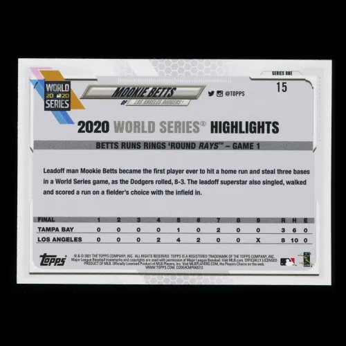 Mookie Betts 2021 Topps 2020 World Series Dodgers