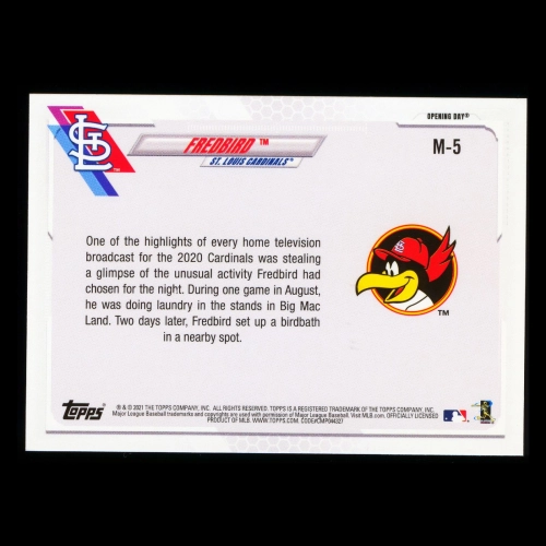 Fredbird 2021 Topps Opening Day Mascot Cardinals