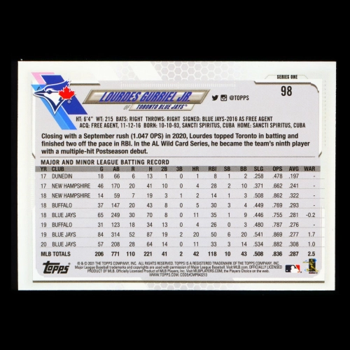 Lourdes Gurriel Jr. 2021 Topps Blue Blue Jays