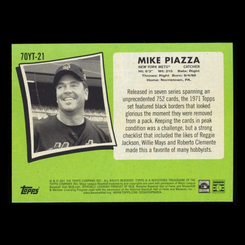 Mike Piazza 2021 Topps 70 Years of Topps Baseball Mets