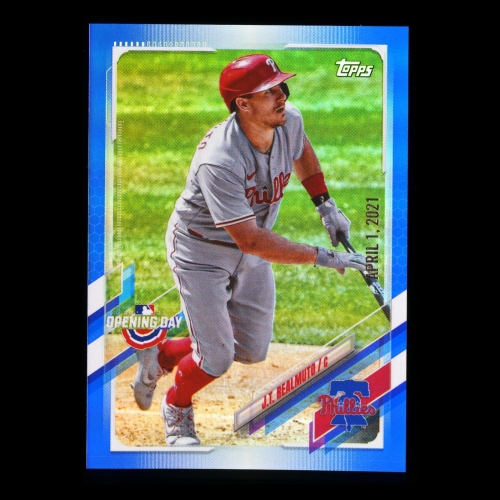 J.T. Realmuto 2021 Topps Opening Day April 1, 2021 Blue Foil Phillies