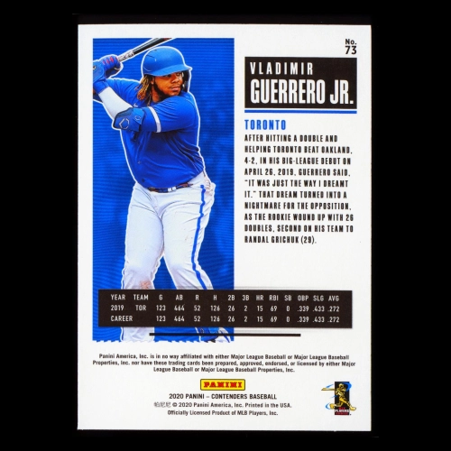 Vladimir Guerrero Jr. 2020 Contenders Season Ticket Purple Blue Jays
