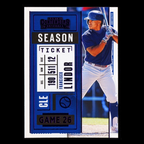 Francisco Lindor 2020 Contenders Season Ticket Purple Indians/Mets