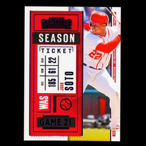 Juan Soto 2020 Contenders Season Ticket Purple Nationals