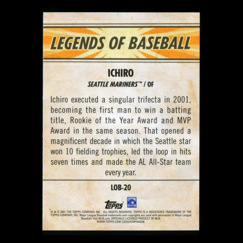 Ichiro 2021 Topps Opening Day Legends of Baseball Mariners