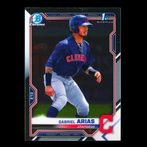 Gabriel Arias 2021 Bowman Chrome 1st Bowman Prospect Indians