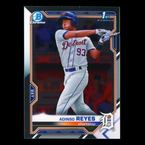 Adinso Reyes 2021 Bowman Chrome 1st Bowman Prospect Tigers