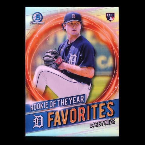 Casey Mize RC 2021 Bowman Chrome Rookie of the Year Favorites Tigers