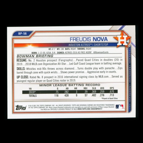 Freudis Nova 2021 Bowman Prospect Astros