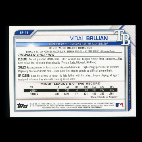 Vidal Brujan 2021 Bowman Prospect Rays