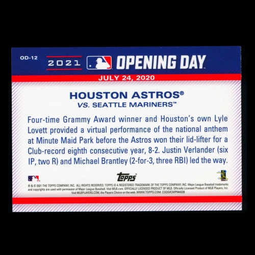 Houston Astros 2021 Topps Opening Day