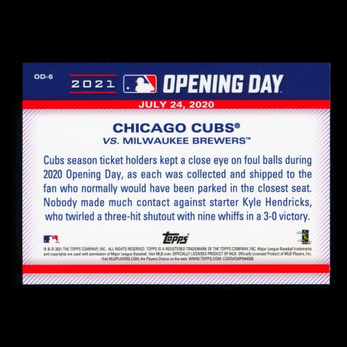 Chicago Cubs 2021 Topps Opening Day