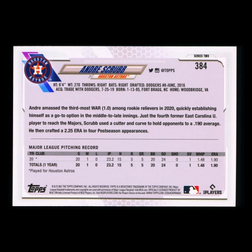 Andre Scrubb RC Topps 2021 Rookie Astros