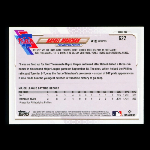 Rafael Marchan RC Topps 2021 Rookie Phillies