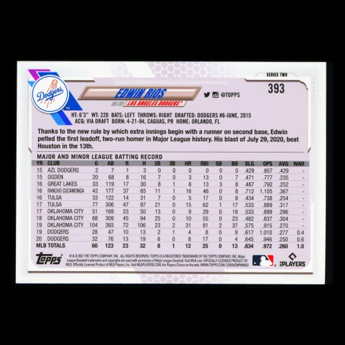 Edwin Rios Topps 2021 Future Stars Dodgers
