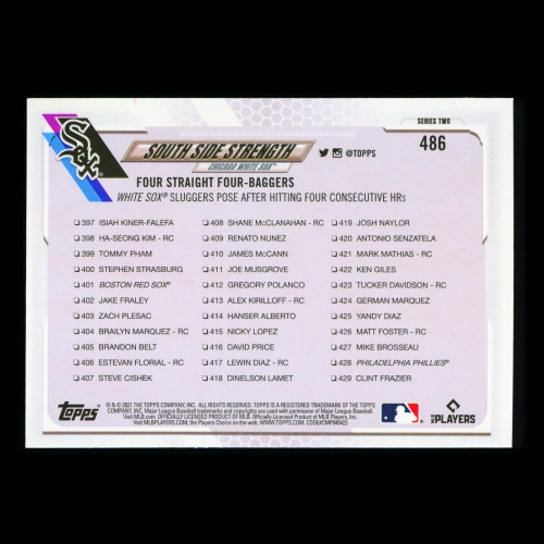 South Side Strength Topps 2021 Checklist White Sox