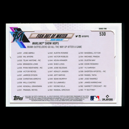 Fish Out of Water Topps 2021 Checklist Marlins