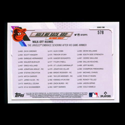 Hold Me Back, Bro! Topps 2021 Checklist Orioles