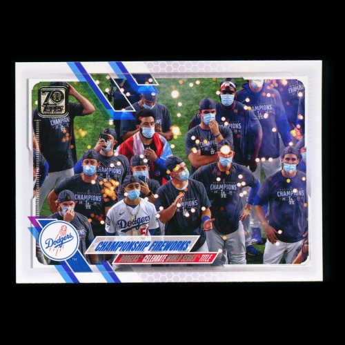 Championship Fireworks Topps 2021 Checklist Dodgers