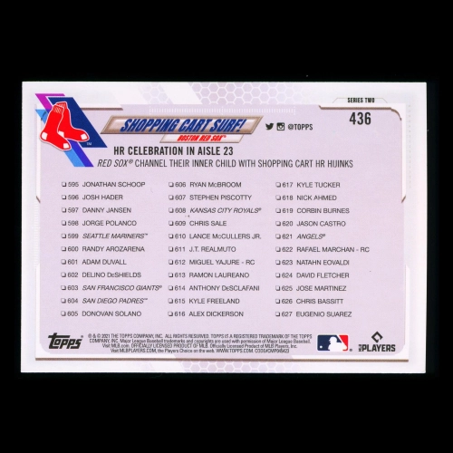 Shipping Cart Surf! Topps 2021 Checklist Red Sox