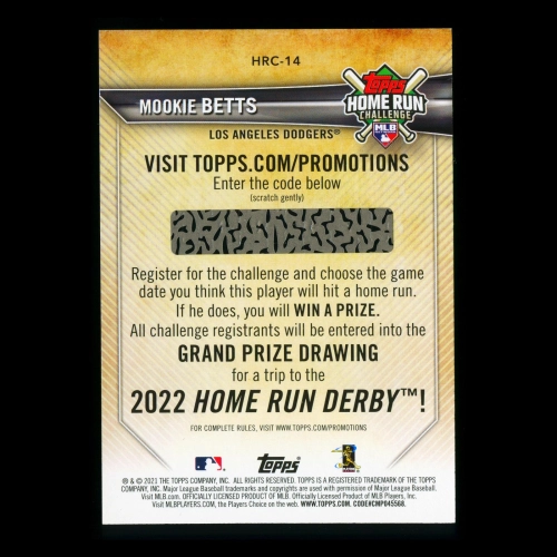 Mookie Betts 2021 Topps Home Run Challenge Dodgers