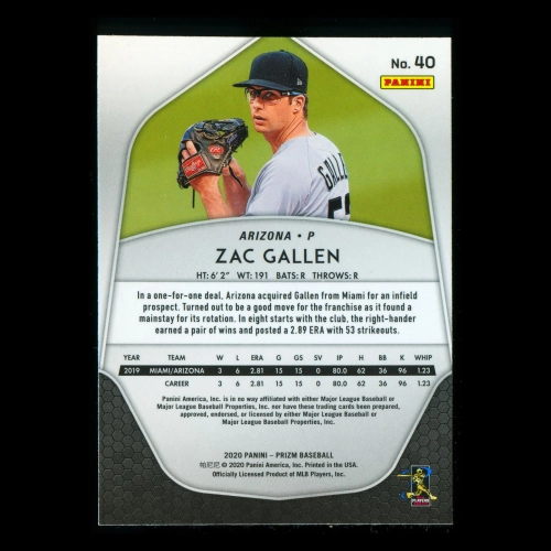 Zac Gallen RC 2020 Prizm Rookie Diamondbacks