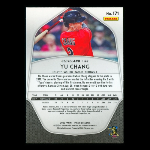 Yu Chang RC 2020 Prizm Rookie Indians