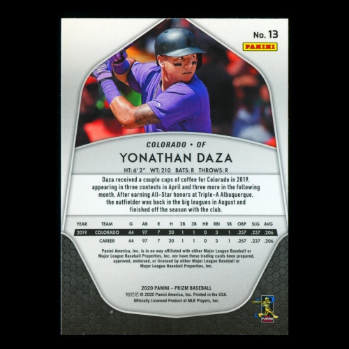 Yonathan Daza RC 2020 Prizm Rookie Rockies
