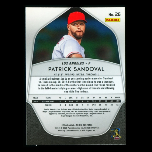 Patrick Sandoval RC 2020 Prizm Rookie Angels