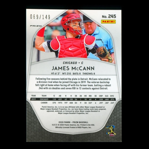 James McCann 2020 Prizm Red Donuts White Sox 069/149