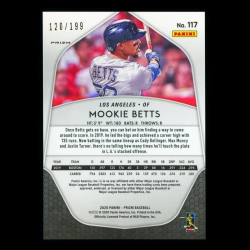 Mookie Betts 2020 Prizm Blue Donuts Dodgers 120/199